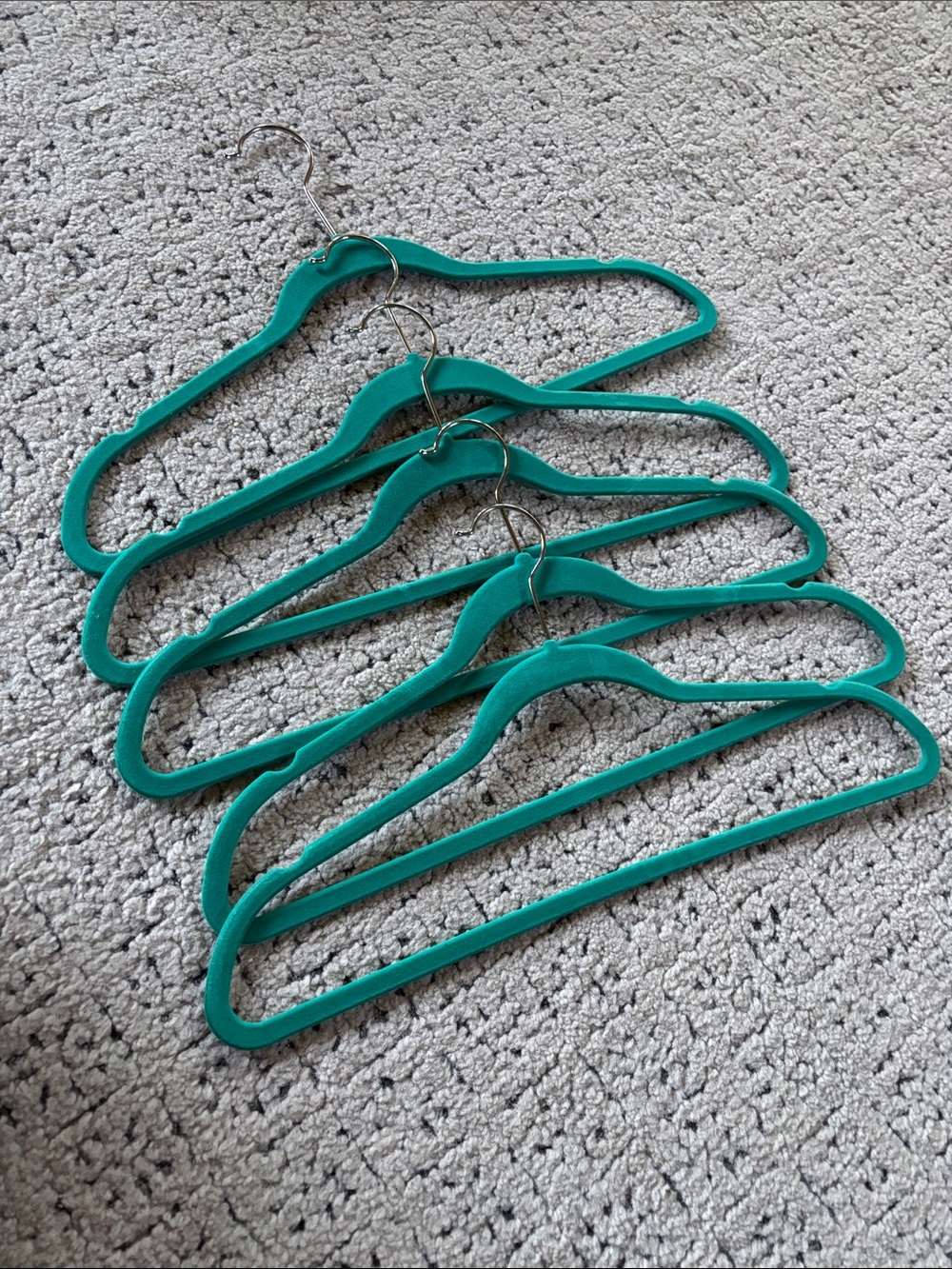 Teal Non-Slip Velvet Clothes Hangers - Set of 10 - Picture 7 of 7